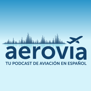 Logo de Aerovía, tu podcast de aviación en español.